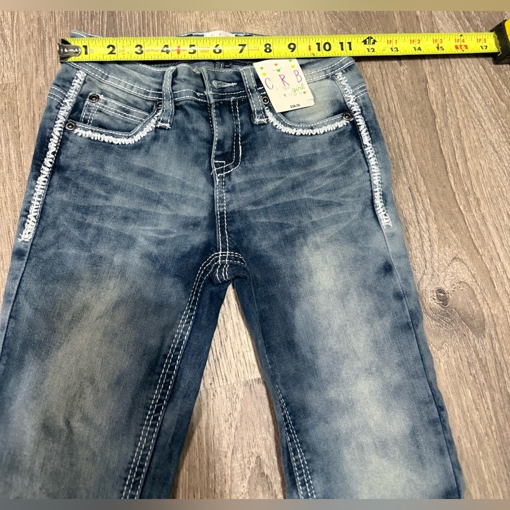 Girls CRB Embellished Skinny Jeans | Medium Wash Denim | Size 8 - Picture 10 of 11